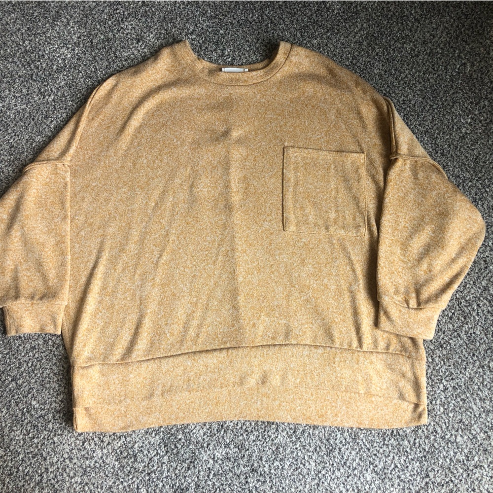 Zenana Outfitters Mustard Marled Knit Top